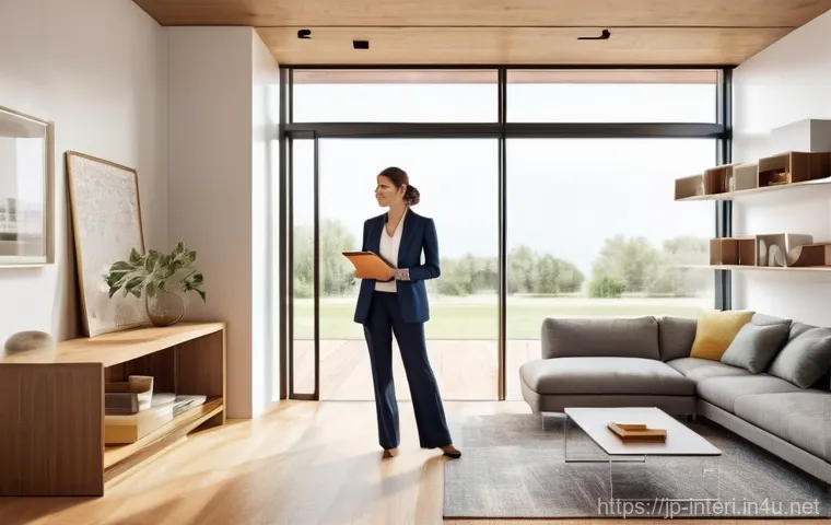 실내건축 포트폴리오 개선 사례 - **Prompt 1: The Passionate Visionary Interior Designer**
    "A female interior designer, mid-30s, w...